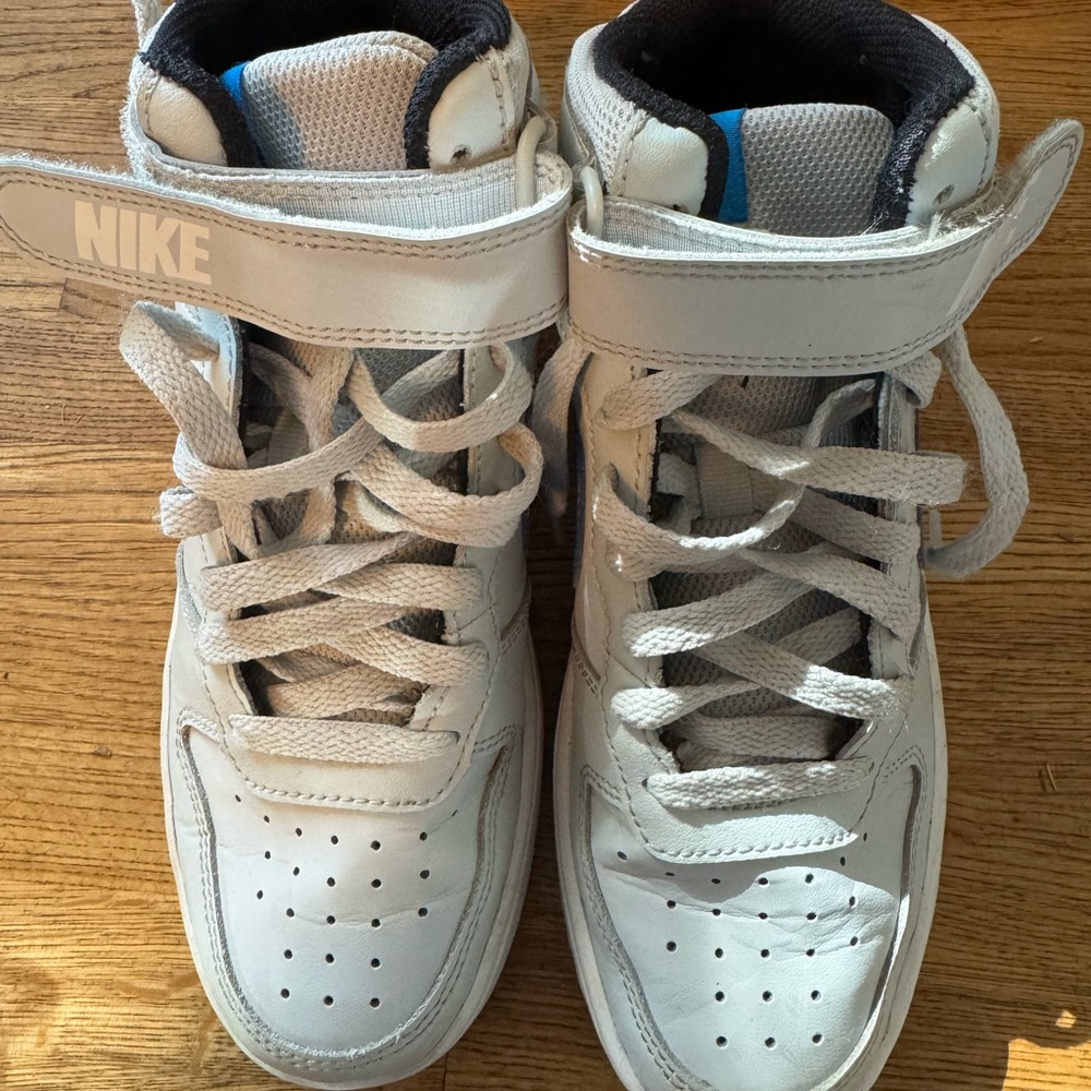 Nike Kids High-Top Sneakers - White and Blue